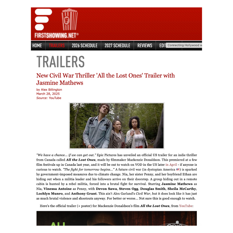 New Civil War Thriller All the Lost Ones Trailer with Jasmine Mathews
